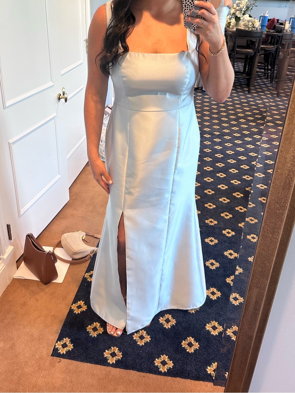 Satin Twill “mist” bridesmaid dress